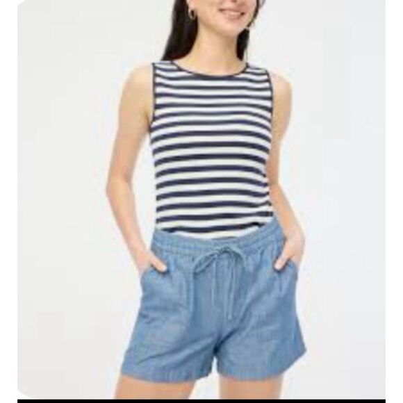 J.Crew Factory Women's Cotton Chambray Drawstring Short NWT Size XXS - Picture 3 of 9